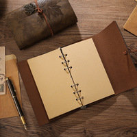 Carnet de notes/agenda A7 personnalisé avec logo, couverture rétro en papier à feuilles mobiles 100g, minimaliste et écologique, vente en gros