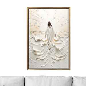 Elegant Modern Religious Decor: Printed Canvas Artwork for Home,GOLD <b>FRAMED</b> CANVAS - Product Image 1