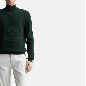 Sweat-shirt à col zippé pour homme, best-seller, 100% coton, couleur unie, manches longues, séchage rapide, fermeture éclair, automne - Product Image 5