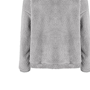 Custom Women <b>Sherpa</b> Fleece Hoodies High Quality Women Winter Warm Hoodie Coat Streetwear Fleece Pocket Sweatershirt - Product Image 5