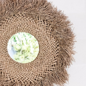 Handmade Bohemian Seagrass Hyacinth Decor <b>Mirror</b> <b>Vintage</b> <b>Wall</b> Mounted Hanging Design Custom Size High Quality 1.2" Thickness - Product Image 3