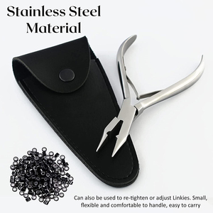 5.5 "คีมหนีบผมสปริงคู่พร้อมถุงทำงานด้านบนเรียบและอุปกรณ์ต่อผมขัดเงากระจกพร้อมที่ปิด - Product Image 4