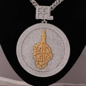 FFL letras Moissanite colgante de diamante personalizado 925 plata esterlina completo helado Moissanite colgante regalo para él - Product Image 5