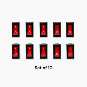 Ensemble de 10 interrupteurs à bascule industriels KCD avec LED rouge SPST IP21 250V AC certifiés CQC - Product Image 6