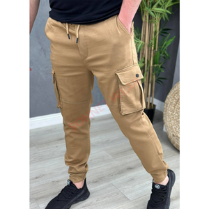 Pantalón de chándal moderno para hombre con cintura ajustable con cordón y puños acanalados, ideal para gimnasio informal y actividades al aire libre - Product Image 3