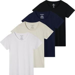 เสื้อยืดคอกลมแขนสั้นผ้าฝ้ายทรงคลาสสิกสำหรับผู้หญิงผู้ผลิต - Product Image 1