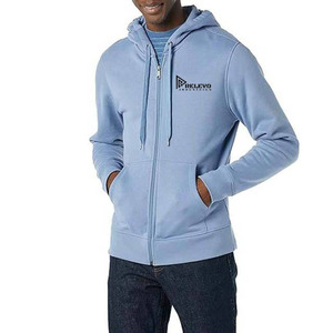 เสื้อฮู้ดผู้ชายทรงสลิมฟิต ผ้าฝ้าย 100% ลายเรียบ ซิปหน้า บริการ OEM สินค้ามาใหม่ ผ้าฟลีซสำหรับฤดูหนาว ระบายอากาศได้ดี - Product Image 1