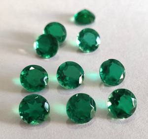 Laboratorio creado 6mm Super calidad superior redondo facetado Esmeralda-Laboratorio creado Super Top Esmeralda - Product Image 6