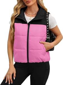 Gilet bouffant court léger pour femmes doublure polaire épaisse vêtements d'extérieur zippés respirants pour automne hiver col montant Service OEM - Product Image 6