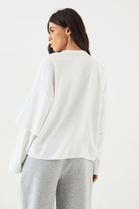 T-shirt à manches longues surdimensionné pour femme, décontracté, avec motif graphique, style streetwear, haut à manches longues, fabricant de vêtements personnalisés - Product Image 2