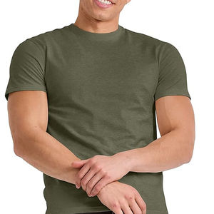 Factory Price Custom Logo Men's Short Sleeve T-Shirt Simple <b>Apparel</b> in Polyester Spandex Solid Pattern Jersey Fabric - Product Image 2