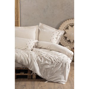 Arie King Cotton Box Linen Double Duvet Cover <b>Set</b> 4pc Including Fleece Bedding <b>Comforter</b> Wedding Woven Solid Thick Home Bedroom - Product Image 1