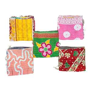 Bufanda Kantha Reversible Vintage 100% Algodón con Estampado a Mano, Accesorio de Moda para Mujer - Pañuelo y Estola - Product Image 3