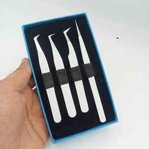 Pinzas con Puntas de Fibra Personalizadas, Pinzas Profesionales para Extensión de Pestañas de Volumen, Acero Inoxidable de 90 Grados, Sevmek Quirúrgico, Longitud de 10 mm - Product Image 1