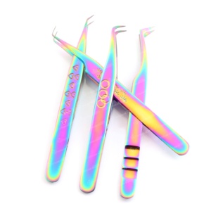 Pince à épiler d'extension de cils arc-en-ciel avec logo personnalisé de la meilleure qualité - Product Image 5