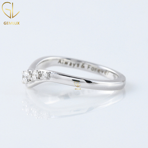 Nuevo diseño, anillo de bodas de diamantes naturales de tres piedras, anillo de compromiso de espoleta de oro blanco de 14K para mujer, regalo de fiesta - Product Image 5