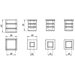 DENI 2-Piece Cast Iron <b>Metal</b> <b>Frame</b> 13 mm Square Bars with 13 Stone Bushing - Product Image 3
