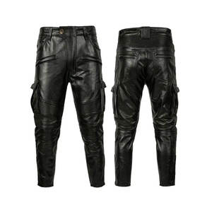 กางเกงหนังผู้ชายทรงสลิมฟิต แฟชั่นอินเทรนด์ สตรีทแวร์ ชุดลำลองสุดเท่ - Product Image 1