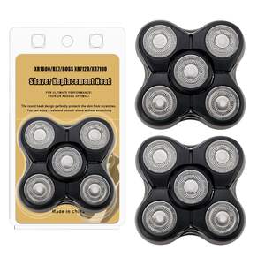 Paquete de 2 cabezales de afeitado de repuesto de cinco cuchillas, compatibles con afeitadoras eléctricas rotatorias, con alimentación USB, lavables, para afeitar la cara, el cuerpo y la barba - Product Image 4