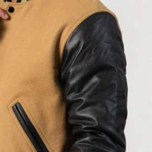 Chaqueta Universitaria Bomber de Béisbol de Alta Calidad, Ajustada, con Mangas de Cuero de Pescado, Chaqueta Universitaria Personalizada para Hombre - Product Image 6