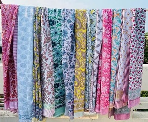 Assorted Printed Stole, Pure Cotton Dupatta, Indian Block Print Beach Sarongs, Voile Fabric Summer Pareo Lot Beach Cover up - Product Image 4