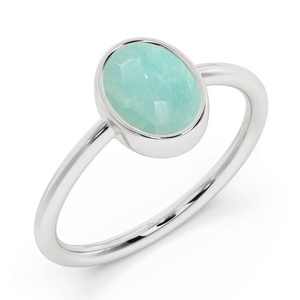 Oval Bezel Natural Amazonite Gemstone <b>Ring</b> 925 Sterling Silver <b>Ring</b> Jewelry Wholesale Handmade <b>Rings</b> Unisex - Product Image 2