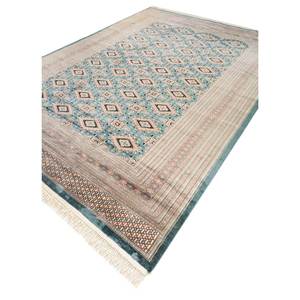 Alfombra Kiaan Azul de Lana Anudada a Mano Pae-4920, Alfombra Rectangular Abstracta Geométrica Hecha a Mano para Entrada, Pasillo, Dormitorio, 9x12 Pulgadas - Product Image 2