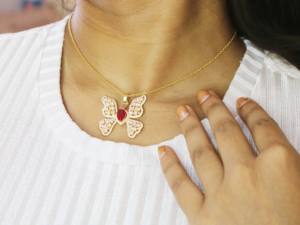 เครื่องประดับอัญมณีเซอร์โคเนียสำหรับผู้หญิงจี้ผีเสื้อเงิน925ทำด้วยมือ - Product Image 5