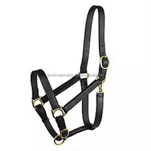 Licou de cheval en cuir personnalisé avec accessoires en laiton massif, vente en gros équitation licou en cuir véritable en 3 couleurs - Product Image 4