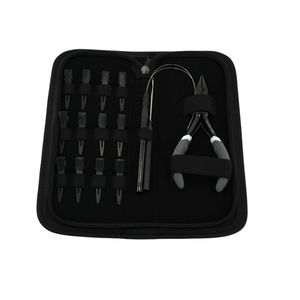 Nouveau Kit d'outils d'extension de cheveux perles pince à sertir 1 pièces Dreadlock crochet boucle outil 12 pièces pinces de séparation de cheveux avec étui noir - Product Image 5