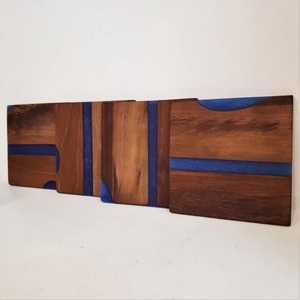 Sous-verre moderne classique en résine époxy et bois pour tasses - Coffret cadeau élégant fait main avec options personnalisables pour tapis et coussinets de table - Product Image 4