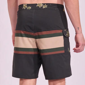 Shorts de bain décontractés pour hommes en polyester écologique, logo sur le devant, imprimé intégral, motif uni, séchage rapide, respirant, sport, extérieur - Product Image 2