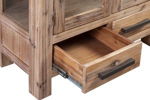 Acacia/Oak/Pine Solid Wooden Display <b>Unit</b> High Grade Living Room Cabinet ATLAS Brand <b>Wood</b> Livinng Room Furniture - Product Image 3