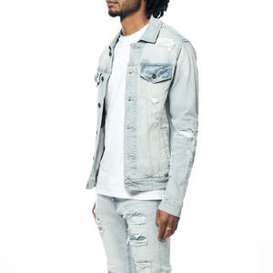 Ensemble veste et pantalon en jean respirant pour homme, style hip-hop, imprimé numérique personnalisé, fermeture éclair, 100 % coton, design personnalisé, haute qualité - Product Image 3