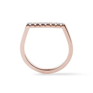 แหวนแต่งงานแหวนหมั้นของผู้หญิง925ลูกบาศก์เพทายหินโรสโกลด์ชุบทอง18K สำหรับสุภาพสตรี - Product Image 3