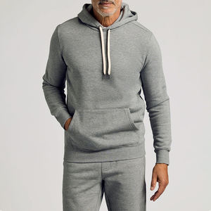 Ventes en gros de sweats à capuche classiques pour hommes de haute qualité, gris, personnalisés, doux, 100% coton, épais, à revers côtelés, tendance - Product Image 2