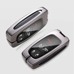 Zinc Alloy Auto Car Key Case For Dodge RT Challenger Charger Journey RAM Remote Control Protector For DODGE R/T Logo Car Key cas