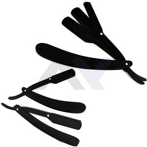 Salon de coiffure professionnel rasoir à bord droit Shavette outil Premium coupe gorge rasage couteau Logo personnalisé OEM/ODM fabricant - Product Image 1