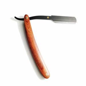 Maquinilla de afeitar recta de peluquero de hoja única con mango de madera, maquinilla de afeitar hecha a medida - Product Image 6