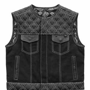 Chaleco de cuero genuino transpirable para hombre, ropa exterior de invierno de estilo informal, con decoración de botones de tela tejida - Product Image 4