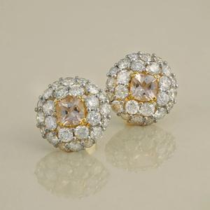 ต่างหูเม็ดเดี่ยวประดับเพชรเม็ดเดี่ยวประดับเพชรเม็ดเดี่ยวสีแชมเปญตัดเบาะรองนั่ง3.0 - Product Image 1