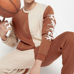 Thả Vận Chuyển 100% Cotton Người Đàn Ông Giản Dị 2 Mảnh Thể Thao Sweatsuit Bộ Cộng Với Kích Thước Với Tư Nhân Nhãn Tập Thể Dục - Product Image 4