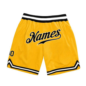 Free Design Custom Name American Size black yellow Basketball Shorts Mens sports shorts - Product Image 4