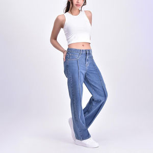 Pantalones vaqueros de moda de nuevo estilo, pantalones vaqueros personalizados de alta calidad para mujer, pantalones vaqueros holgados para mujer a la venta, diseño y talla personalizados - Product Image 5