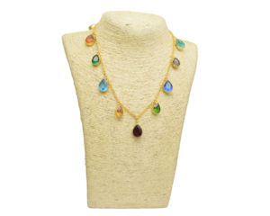 ชุดต่างหูสร้อยคอเพชรหลายเม็ดพร้อมโซ่ชุบทองสำหรับวันวาเลนไทน์และของขวัญปีใหม่ - Product Image 2