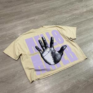 T-shirt de luxe pour hommes coupe régulière Vintage Boxy personnalisé lavage direct à l'acide à manches courtes Streetwear col confortable 100% coton rapide - Product Image 3