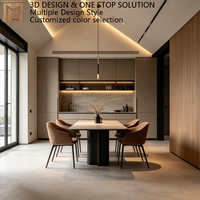 Aparador de Mármol de Estilo Italiano de Lujo para Restaurante, con Cubierta de Mármol, Madera de Roble Maciza, Cajones Multifuncionales, Ecológico, de Gran Capacidad y Personalizable