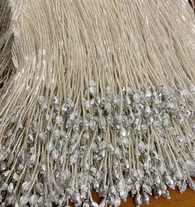 Ribete de cuentas con cristales para alta costura, trajes de baile, borla de cuentas tipo bugle para vestidos de baile latino. - Product Image 1