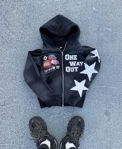 Qualité OEM 420 GSM Coton Fermeture Éclair Sweat à capuche épais Vintage Surdimensionné Streetwear Impression personnalisée Lavage à l'acide pour Zip up Sweat à capuche pour hommes - Product Image 4
