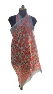 Pareos 100% algodón para mujer, traje de baño Floral Kalamkari, Batik, indio, estampado a mano, y cubrebocas Sarongs, (1014 CM X 180 CM) - Product Image 2